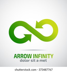 Arrow infinity business vector logo symbol design template for your design.