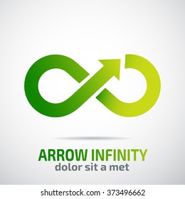 Arrow infinity business vector logo symbol design template for your design.