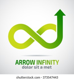 Arrow infinity business vector logo symbol design template for your design.