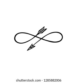 Arrow infinity love, lemniscate symbol, tattoo style, valentines day