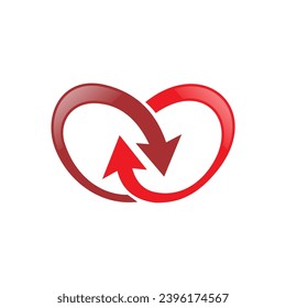 arrow infinity love vector logo