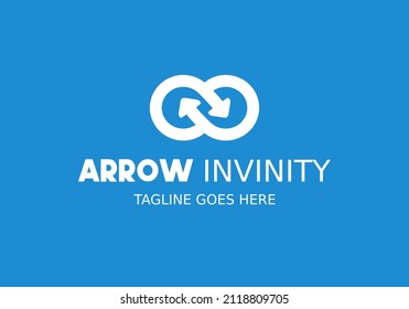 arrow infinity vector logo design template