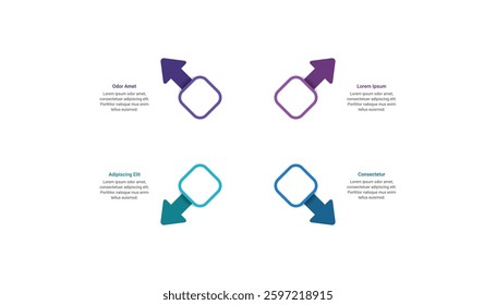 Arrow Infographic With 4 Steps for Data Visualization