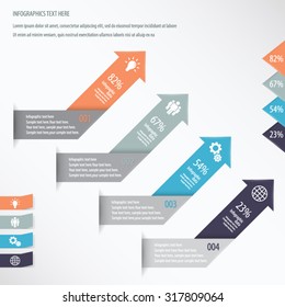 Arrow Infographic Background - Icons and arrows for 4 options. EPS10 vector.