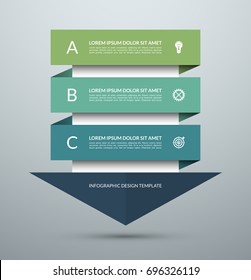 Arrow Infographic Concept. Business Template With 3 Steps, Options, Parts. Can Be Used For Workflow Layout, Diagram, Chart, Step By Step Infographics, Web Design. Vector Illustration