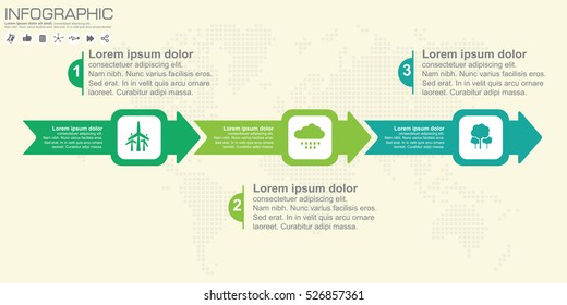 Arrow Infographic Design Template With Place For Your Data 3 Steps. Vector Illustration.