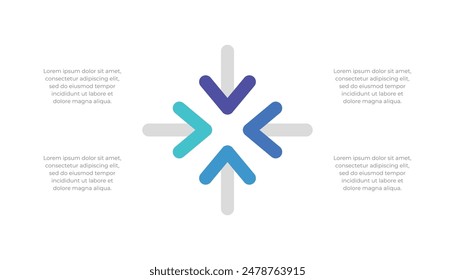 Arrow infographic with four steps. Vector infographic