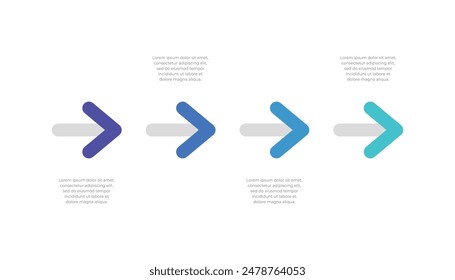 Arrow infographic with four steps. Vector infographic
