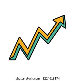 arrow up of infographic isolated icon