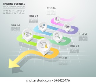 Arrow infographic template 5 options. Business concept can be used for workflow layout, diagram, number options, timeline, steps