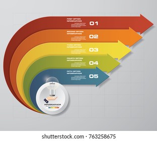 Arrow infographic template 5  options. Abstract 5 steps infographics elements.Vector illustration. EPS 10.