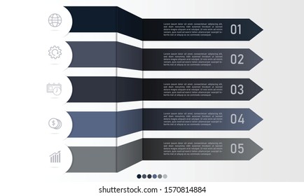Arrow infographic template. 6 options, steps, with business icon, Can be used for workflow, layout, diagram, step, option