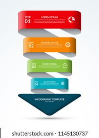 Arrow infographic template. Business concept with 4 steps, options, parts. Can be used for diagram, chart, web design. Vector illustration