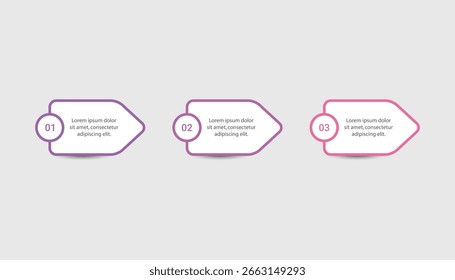 Design de modelo infográfico de seta com 3 etapas ou opções