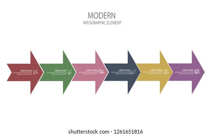 arrow infographic template element