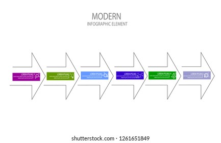 arrow infographic template element