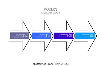 arrow infographic template element