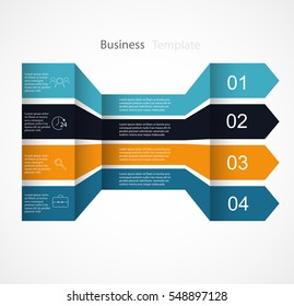 Arrow infographic template. Infographic options banner. Vector layout for business infographics with marketing icons and design elements.