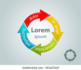 arrow infographics cycle vector illustration