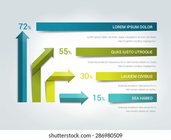 Arrow infographics flowchart. Vector.