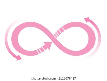 Arrow infographics with infinite sign motif.