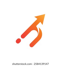 Arrow initial H letter technology logo illustration