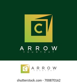 arrow initial Letter C Logo design