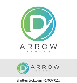 arrow initial Letter D Logo design