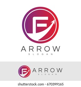 arrow initial Letter F Logo design