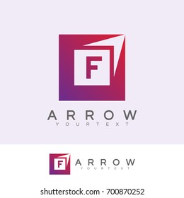 arrow initial Letter F Logo design