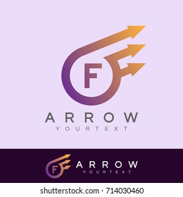 arrow initial Letter F Logo design