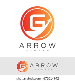 arrow initial Letter G Logo design
