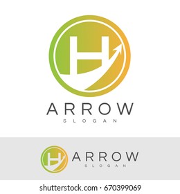 arrow initial Letter H Logo design