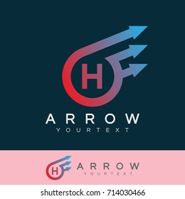 arrow initial Letter H Logo design