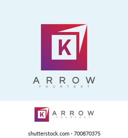 arrow initial Letter K Logo design