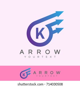 arrow initial Letter K Logo design