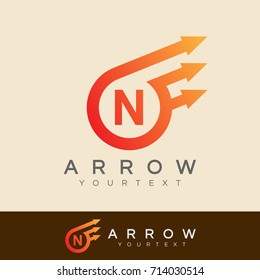 arrow initial Letter N Logo design