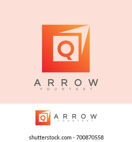 arrow initial Letter Q Logo design