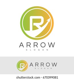 arrow initial Letter R Logo design