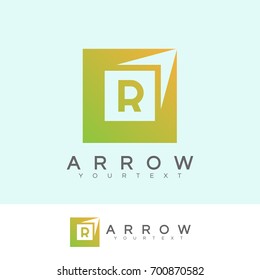 arrow initial Letter R Logo design