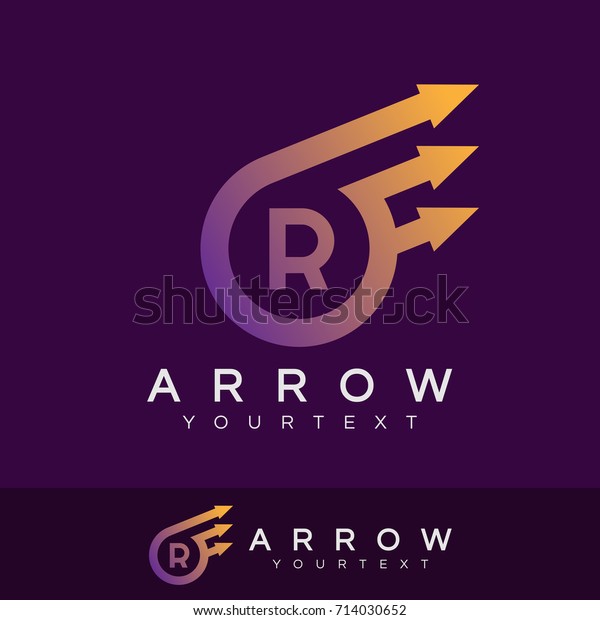 arrow initial Letter R Logo\
design