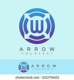 arrow initial Letter W Logo design
