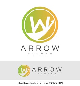 arrow initial Letter W Logo design