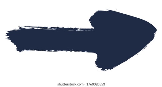 Arrow in ink  isolated. Grunge arrow vector on white background. Abstract grunge arrow for your web site design, logo, app, UI. Stock vector.  EPS10.