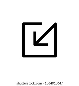 Arrow Inside Square icon iin line art style on white background, arrow icon, Vector illustration eps 10