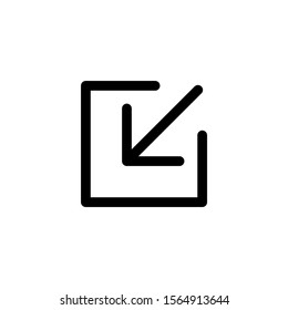 Arrow Inside Square icon in line art style on white background, arrow icon, Vector illustration eps 10