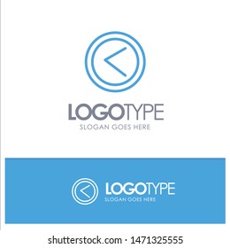Arrow, Interface, Left, User Blue Outline Logo Place for Tagline. Vector Icon Template background