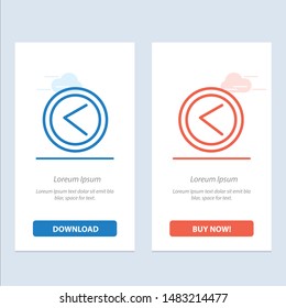 Arrow, Interface, Left, User  Blue and Red Download and Buy Now web Widget Card Template