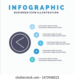 Arrow, Interface, Left, User Solid Icon Infographics 5 Steps Presentation Background