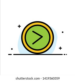 Arrow, Interface, Right, User  Business Flat Line Filled Icon Vector Banner Template